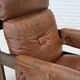 1970s, Scandinavian armchair, furniture leather, canvas, oak wood.