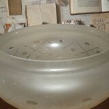 French Vintage White Opaque Glass Lantern Style Patterned Replacement Shade