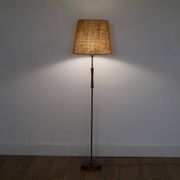 Lampadaire danois en verre, laiton et palissandre 1960