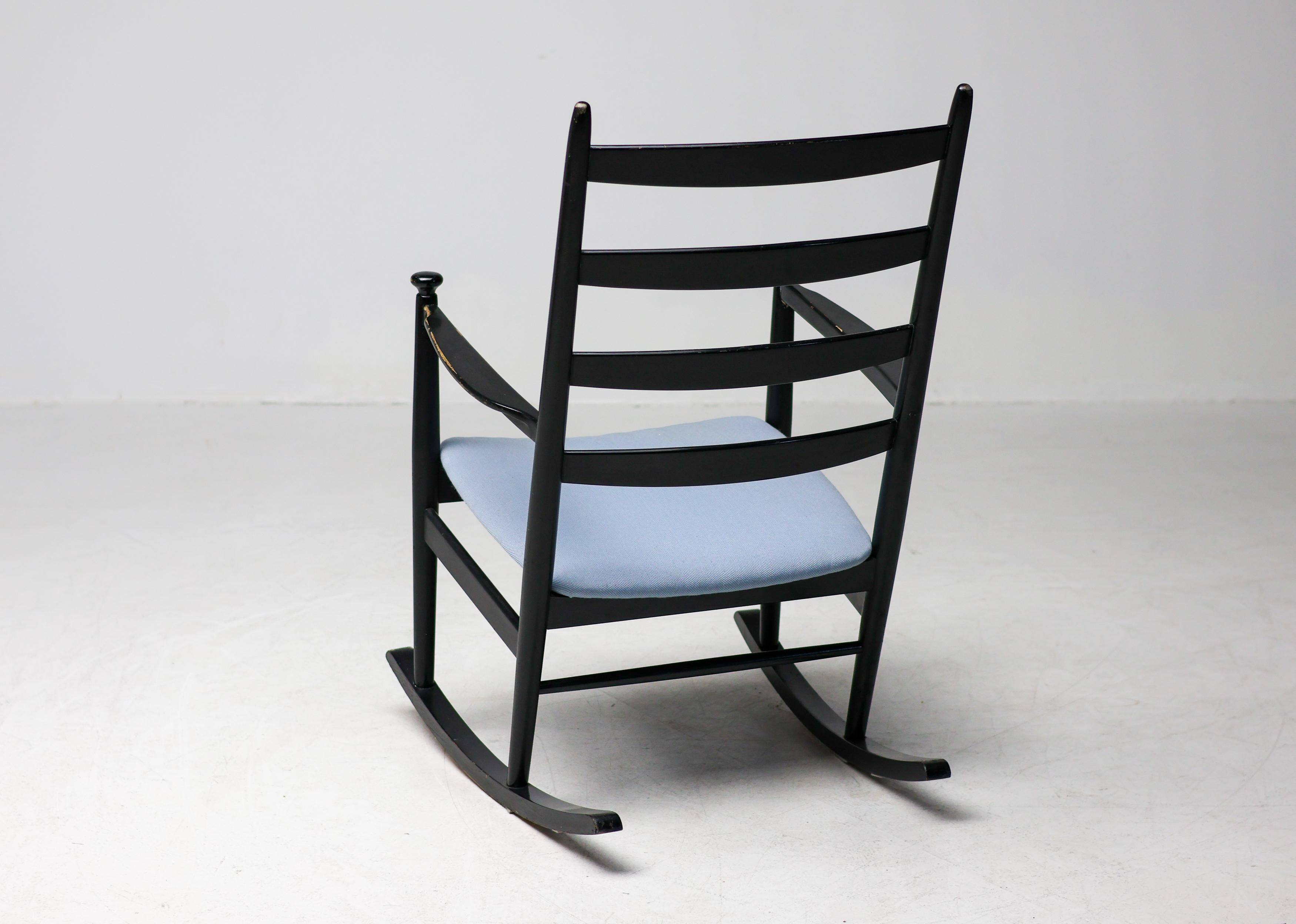 Black beech rocking chair by Niels Eilersen, Denmark, 1960s