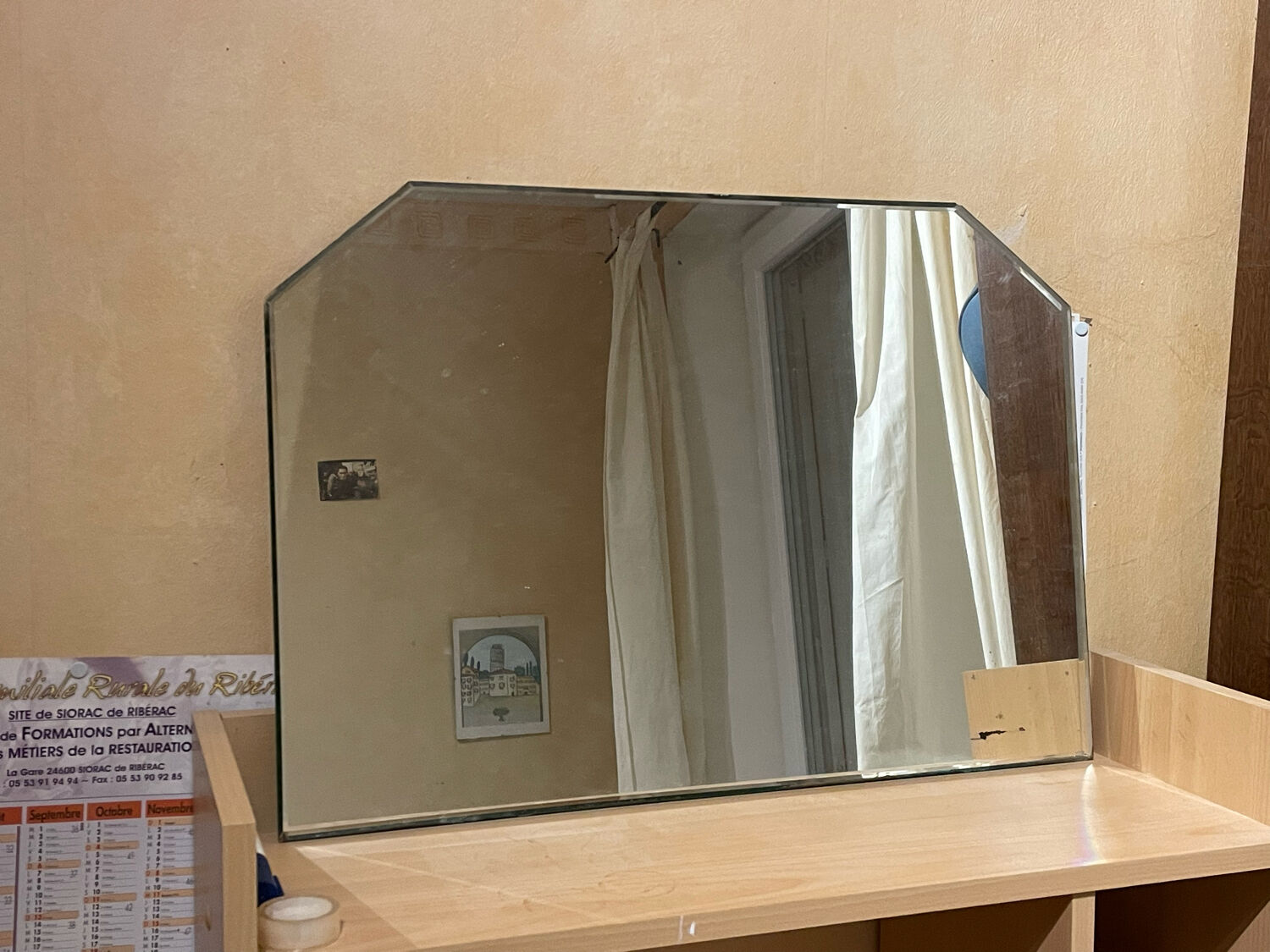Old vintage beveled mirror 60x41cm