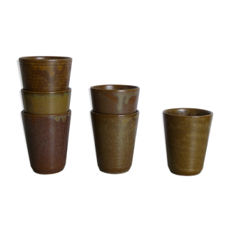 Set of 6 glasses or cups from the Digoin Manufacture