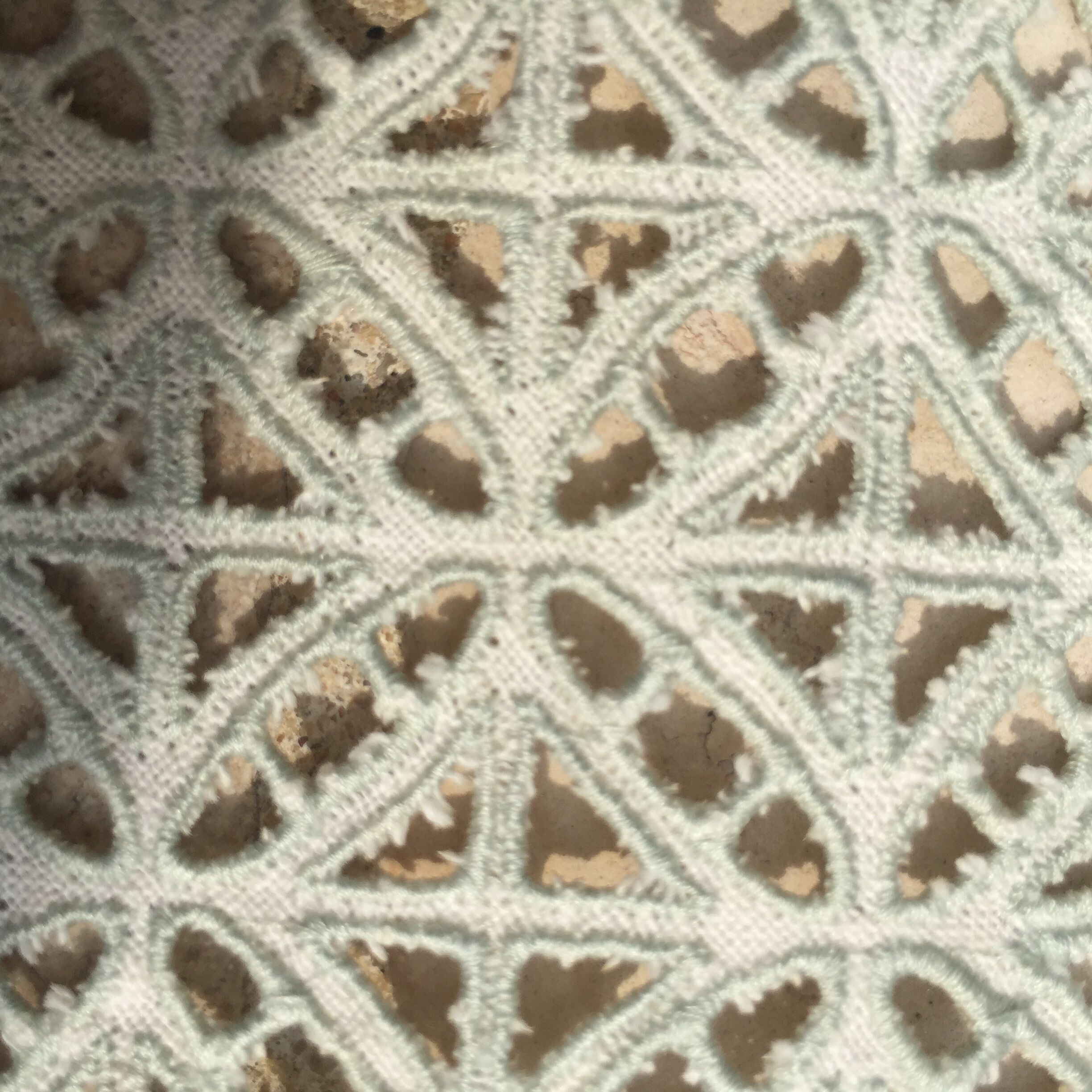 Old embroidered cotton tablecloth