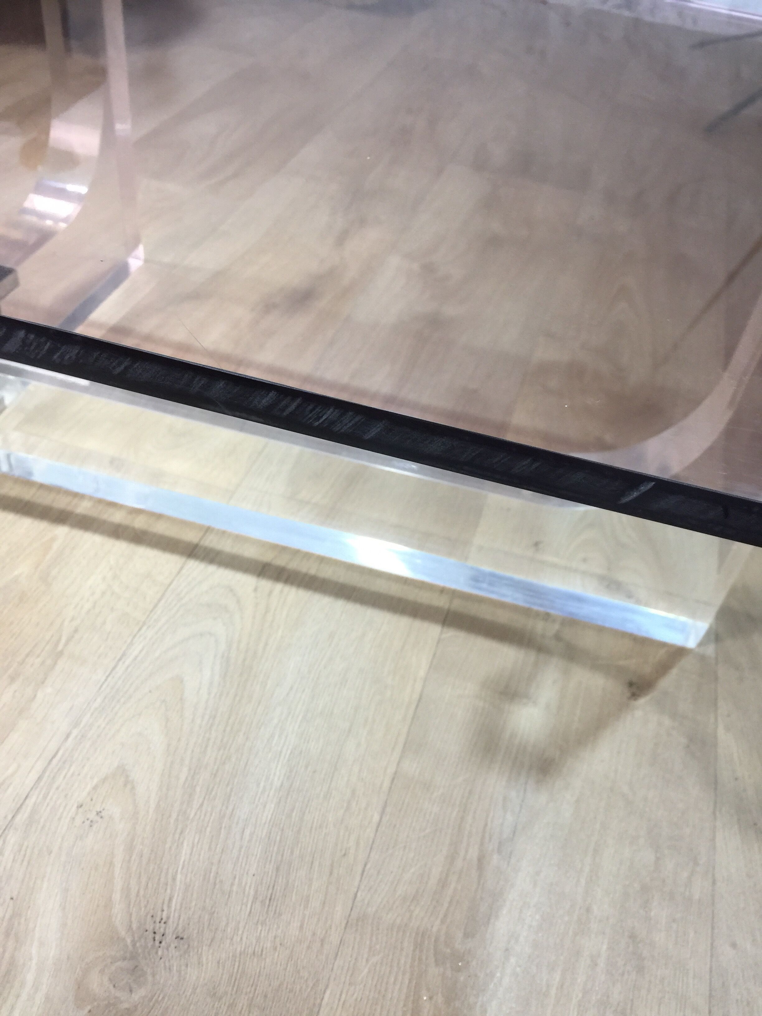 Michel Dumas Plexiglas coffee table circa 1970