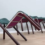 Vintage chrome and wood tubular chairs 1970s