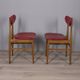 Pair of vintage 1960s chairs in wood and leather, italian design