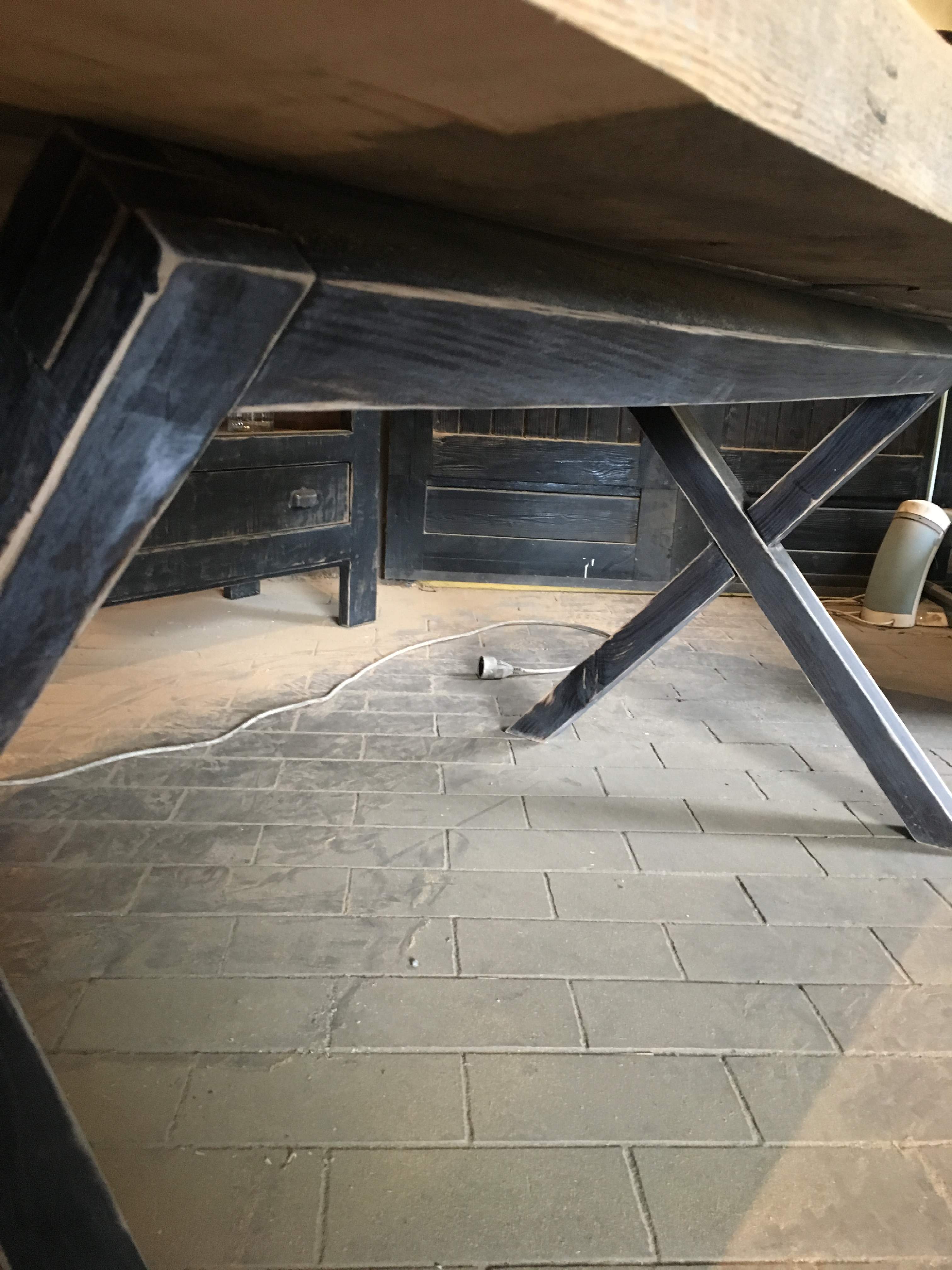 Large artisanal solid wood table