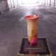 LARGE BIOT BLOWN GLASS VASE, SABA FRERES