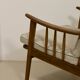 Scandinavian armchair 1960 curved armrests, mottled gray fabric