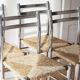4 modernist straw chairs