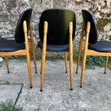 Set of 6 pegasus chairs Baumann skaï black