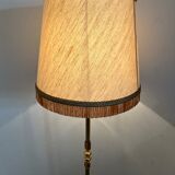 Vintage gilded brass tripod floor lamp