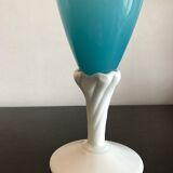 Vintage vase in blue opaline