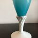 Vase vintage en opaline bleu
