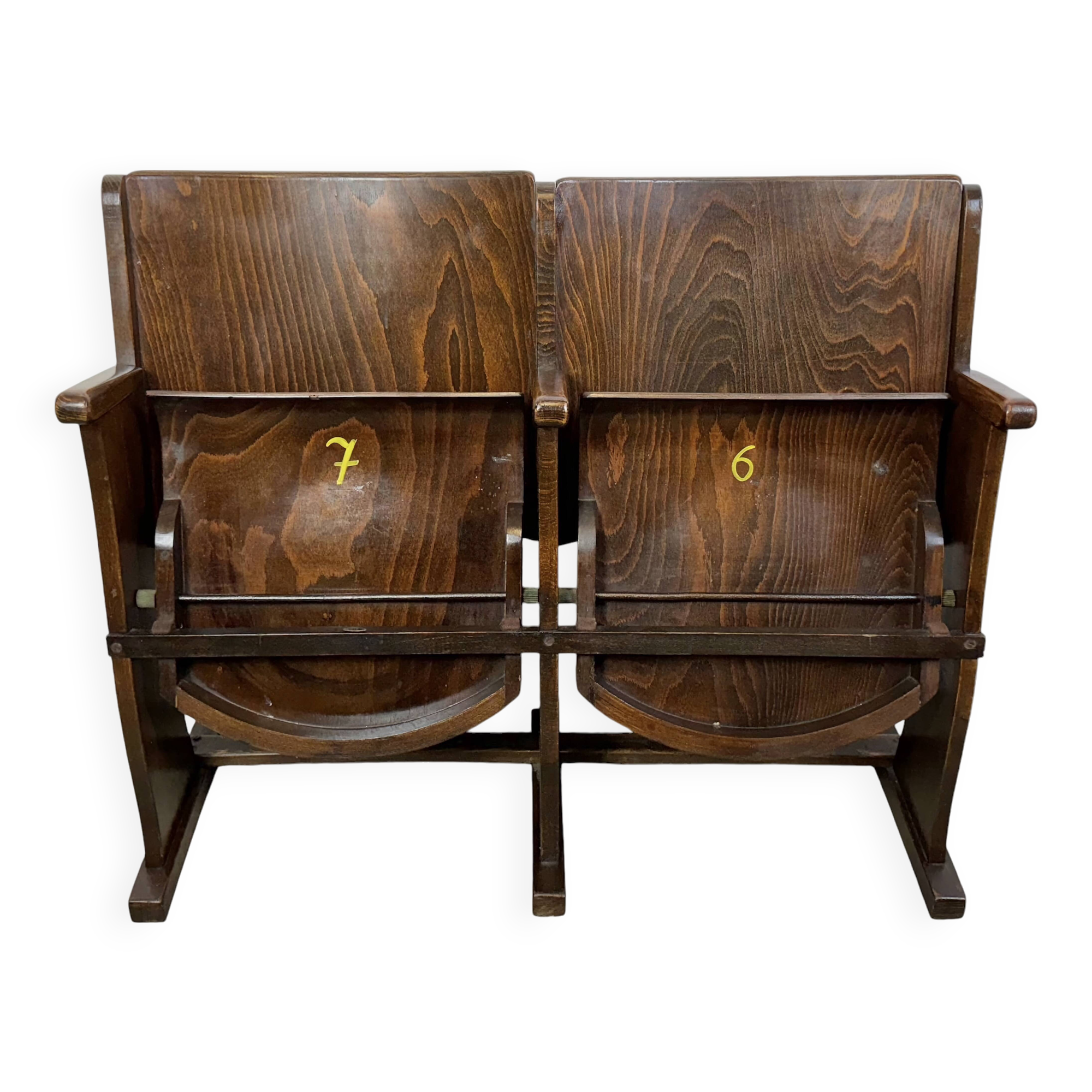 Vintage two-seat cinema bench from ton, 1960s