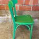 Chaise Bistrot Ancienne Style BAUMANN Bois Tourné Vert Vintage