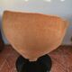 Fauteuil boule  en tissu orange, années 1970