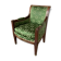 Fauteuil de style Empire en bois et tissu vert