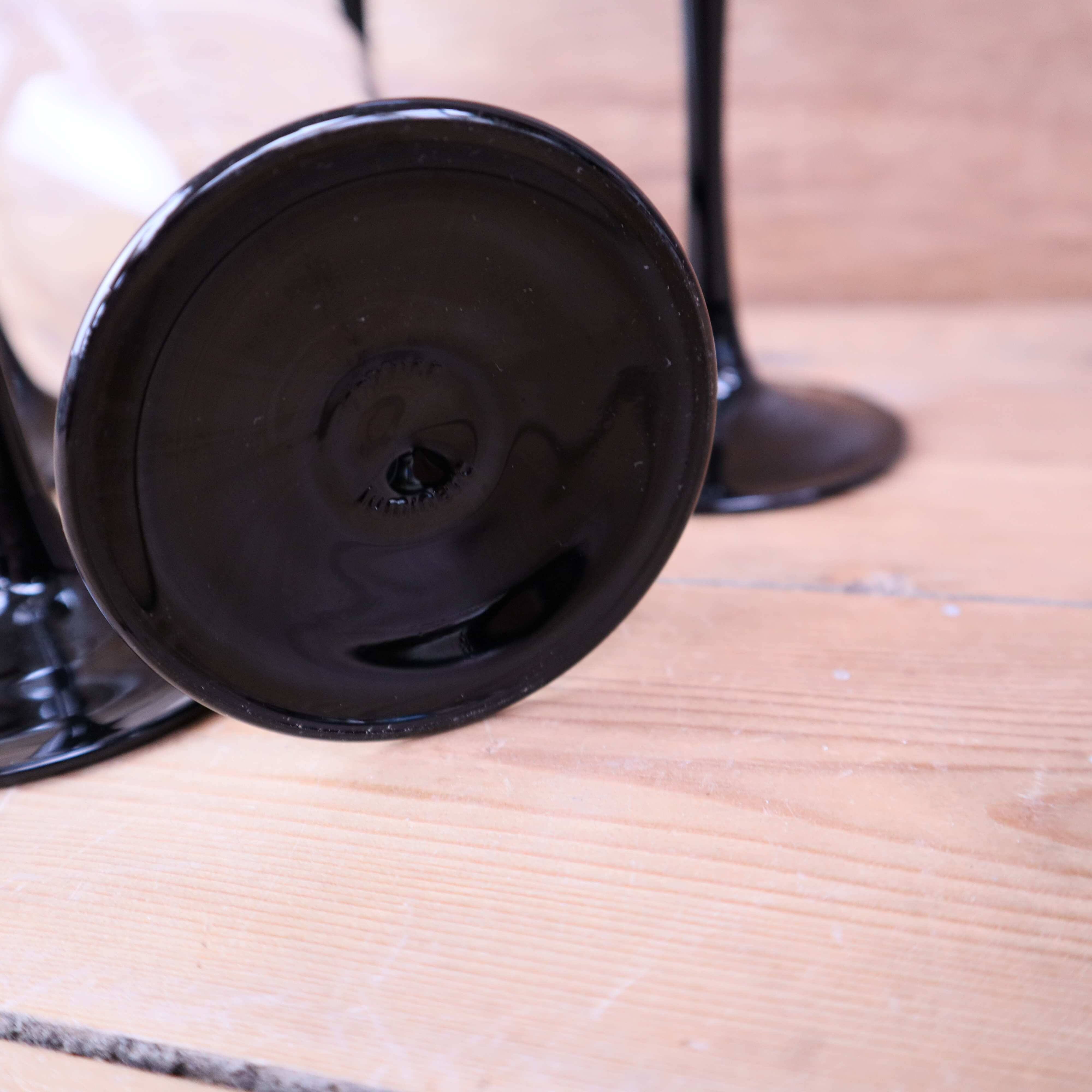 6 Luminarc vintage black stemmed cocktail glasses