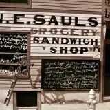 📸 Original photograph – Walker Evans, 1936 Sandwich shop front