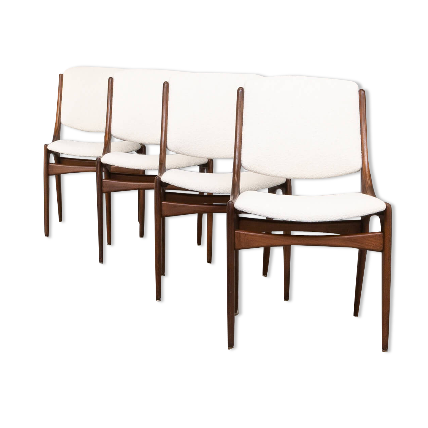 4 60s teak dining chairs for Mahjongg Holland