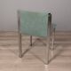 Lot de 4 chaises vintage 70's en metal et tissu turquoise design italien