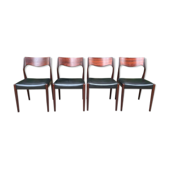 Suite of 4 rosewood chairs by Cor Botenbal for Fristho Franeker