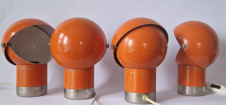 Set of Four Rare Table Lamps Astronaut Kamenicky Senov, Space Age, 1970s
