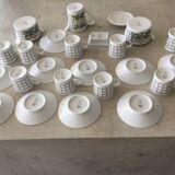 Service à café Lalique Modèle Perles Porcelaine de Limoges