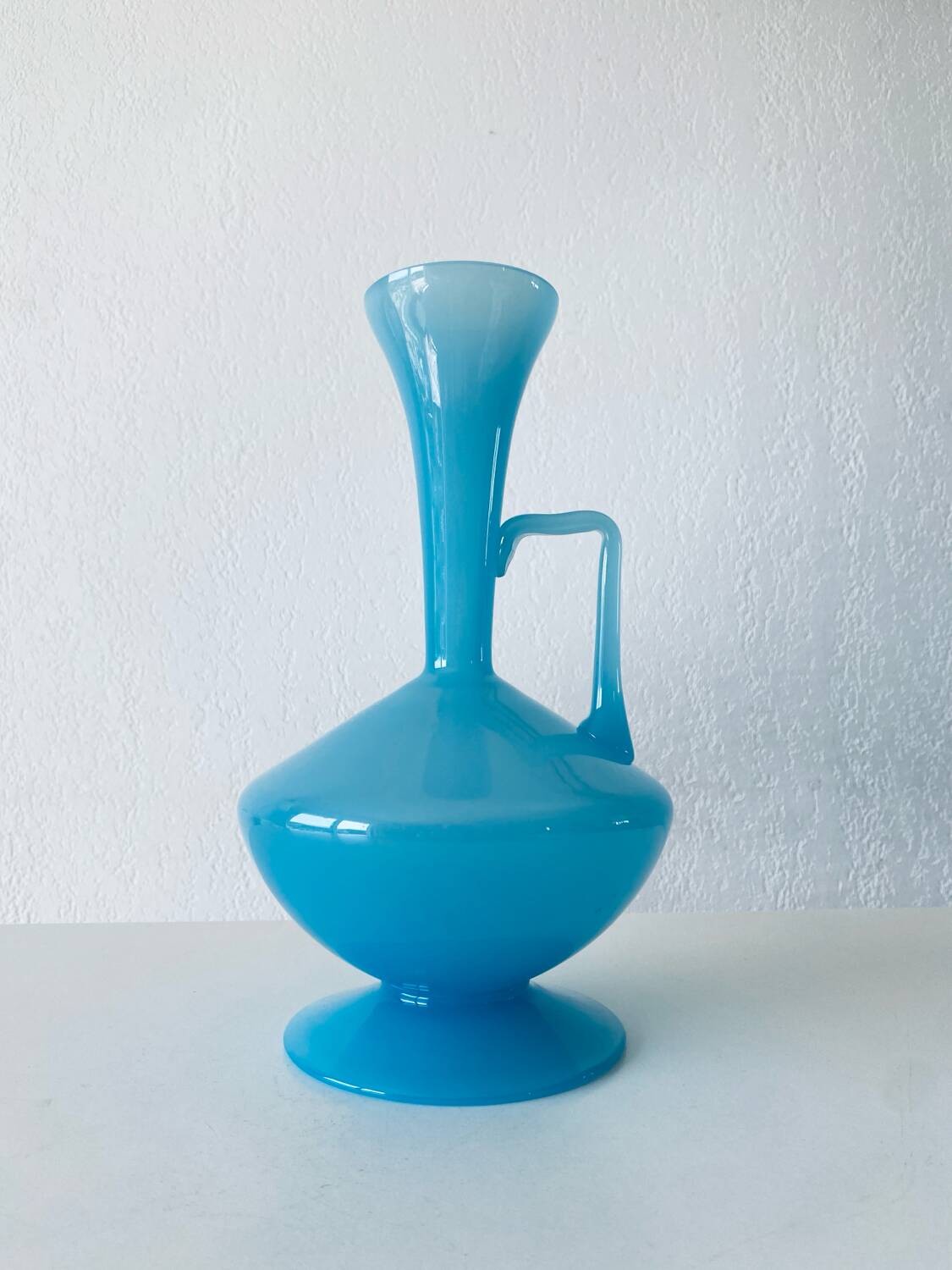 Blue opaline carafe