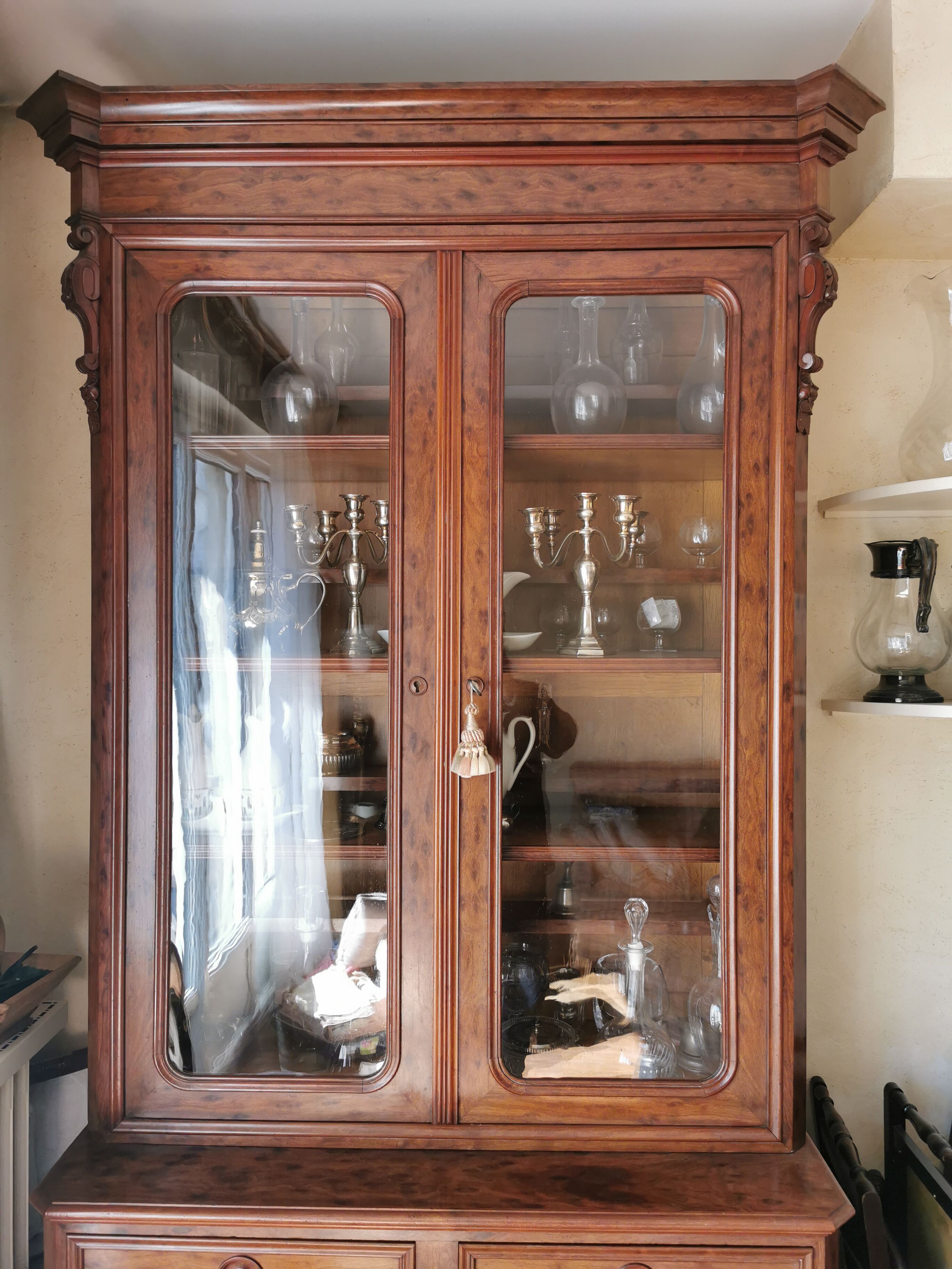 Buffet two 19th century glazed body Louis Philippe has customised