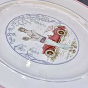 Vintage italian plate primula, art deco design, 1970s-80s.