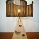 Great lamp sculpture in modernist travertine, brutaliste Italy, 1950, 1960