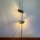 Scandinavian floor lamp in 70's Space Age style, chrome and steel