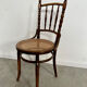 Lot 6 old vintage wooden bistro chairs brand Fischel early 20th century
