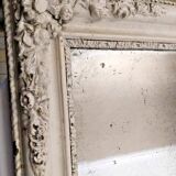 Antique 19th Century Mirror Carved Wood Frame 67x 55 Cm