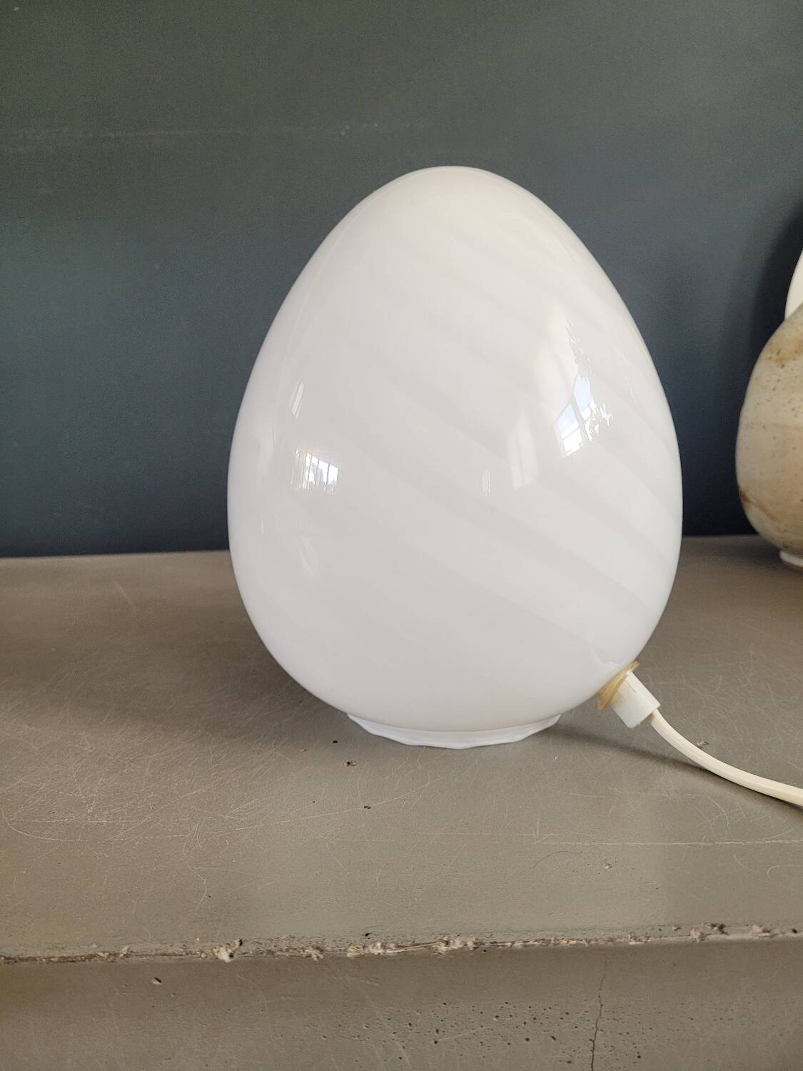 Lampe egg spirale en verre de Murano