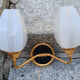 Pair of double wall lamps, tulips, Arlus edition, Paris, circa 50s