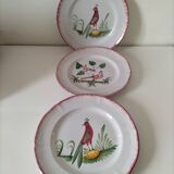 Set of 3 vintage Sainte-Radegonde earthenware plates