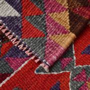 3x10 Vintage Burgundy Kilim Runner Rug 95x302Cm