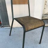 Lot 6 stackable chairs school stella tube/wood