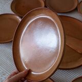 Handmade stoneware service signed Vallauris
