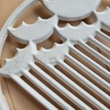 White glazed cast iron trifle