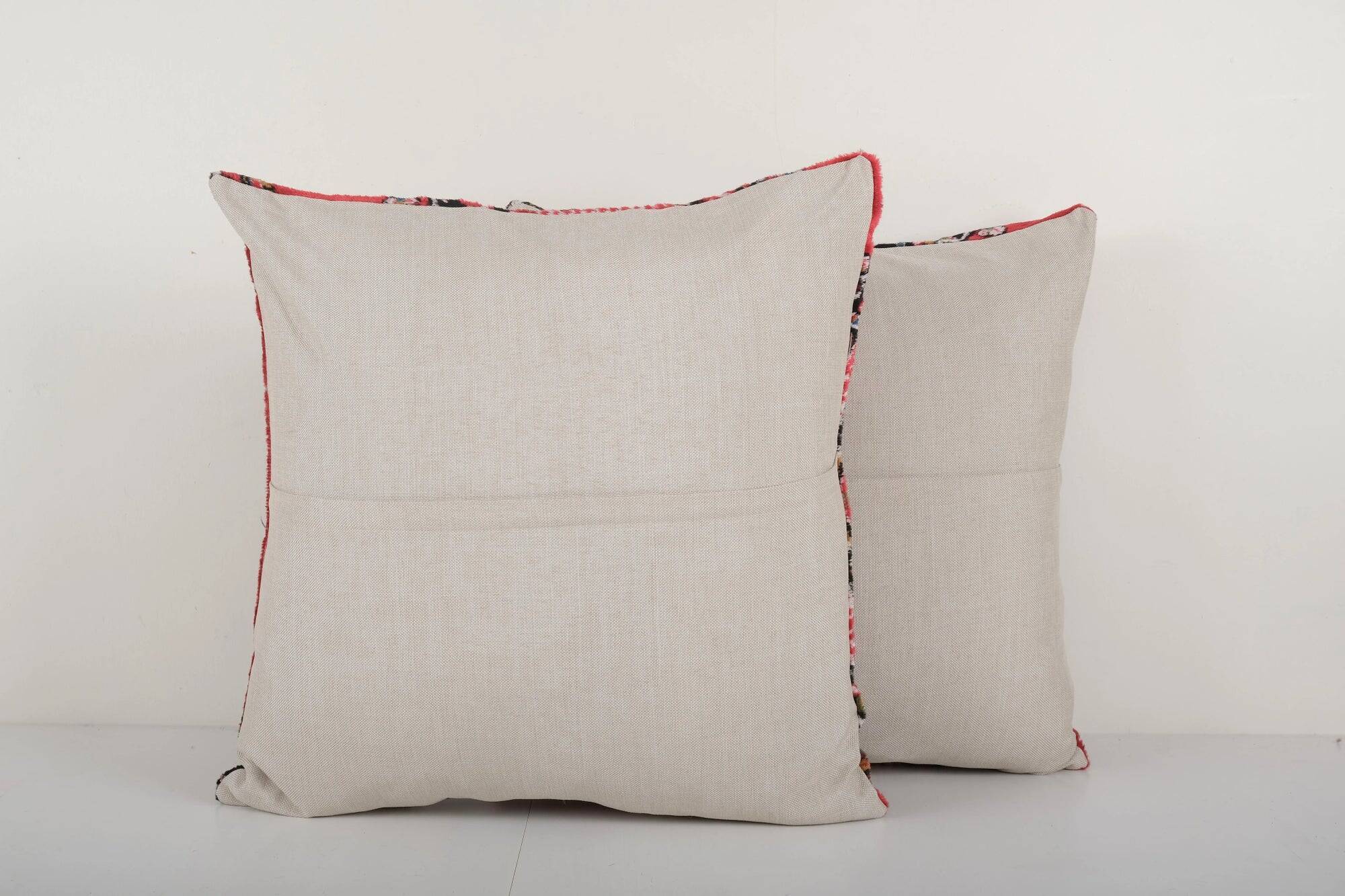 Set of 2 vintage velvet cushion covers 61x61 cm