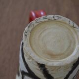 Glazed stoneware mug with snail motif signed