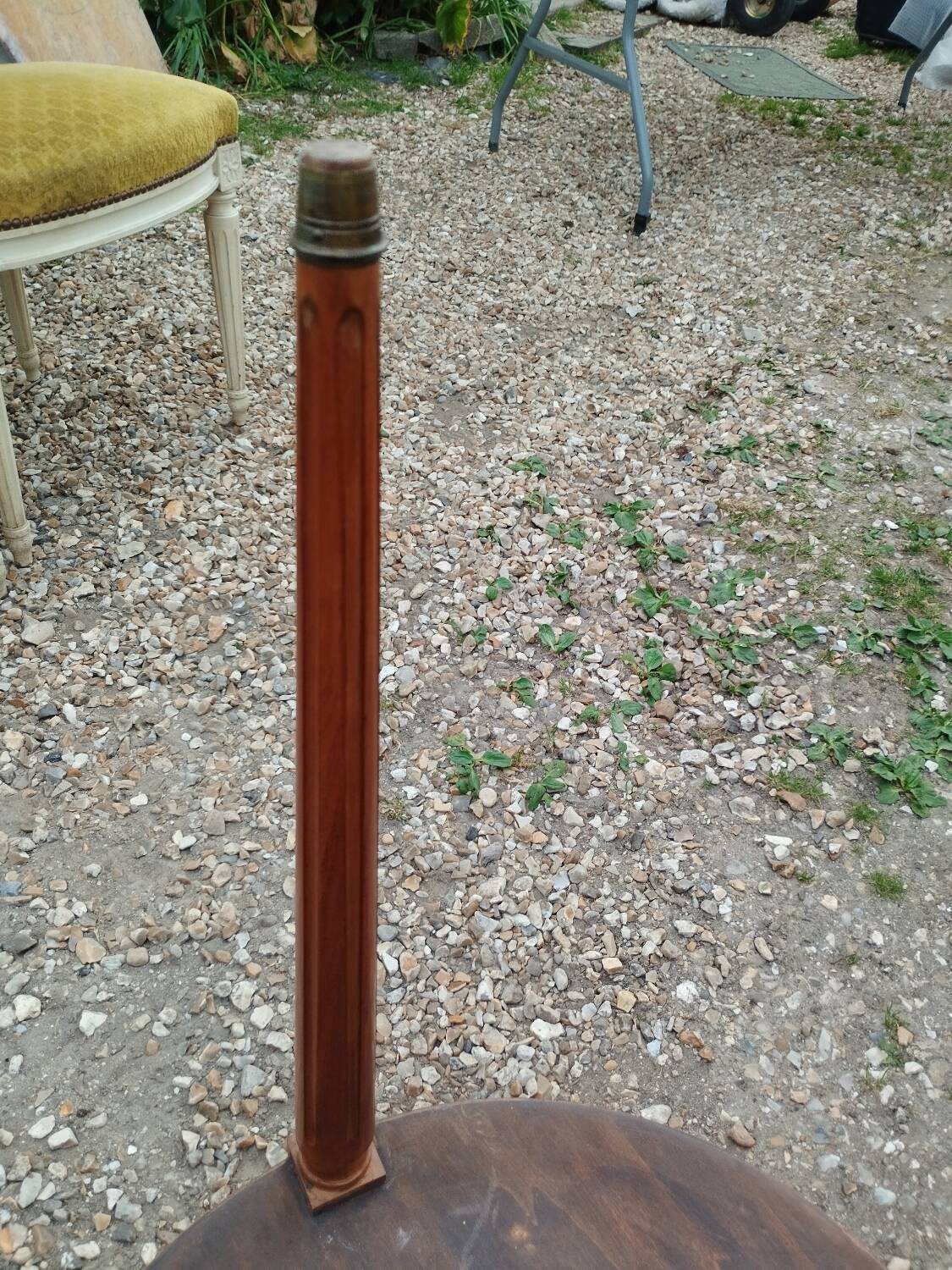 Antique bouillotte table with marble top, Louis XVI style