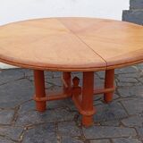 Large oak table by Guillerme & Chambron