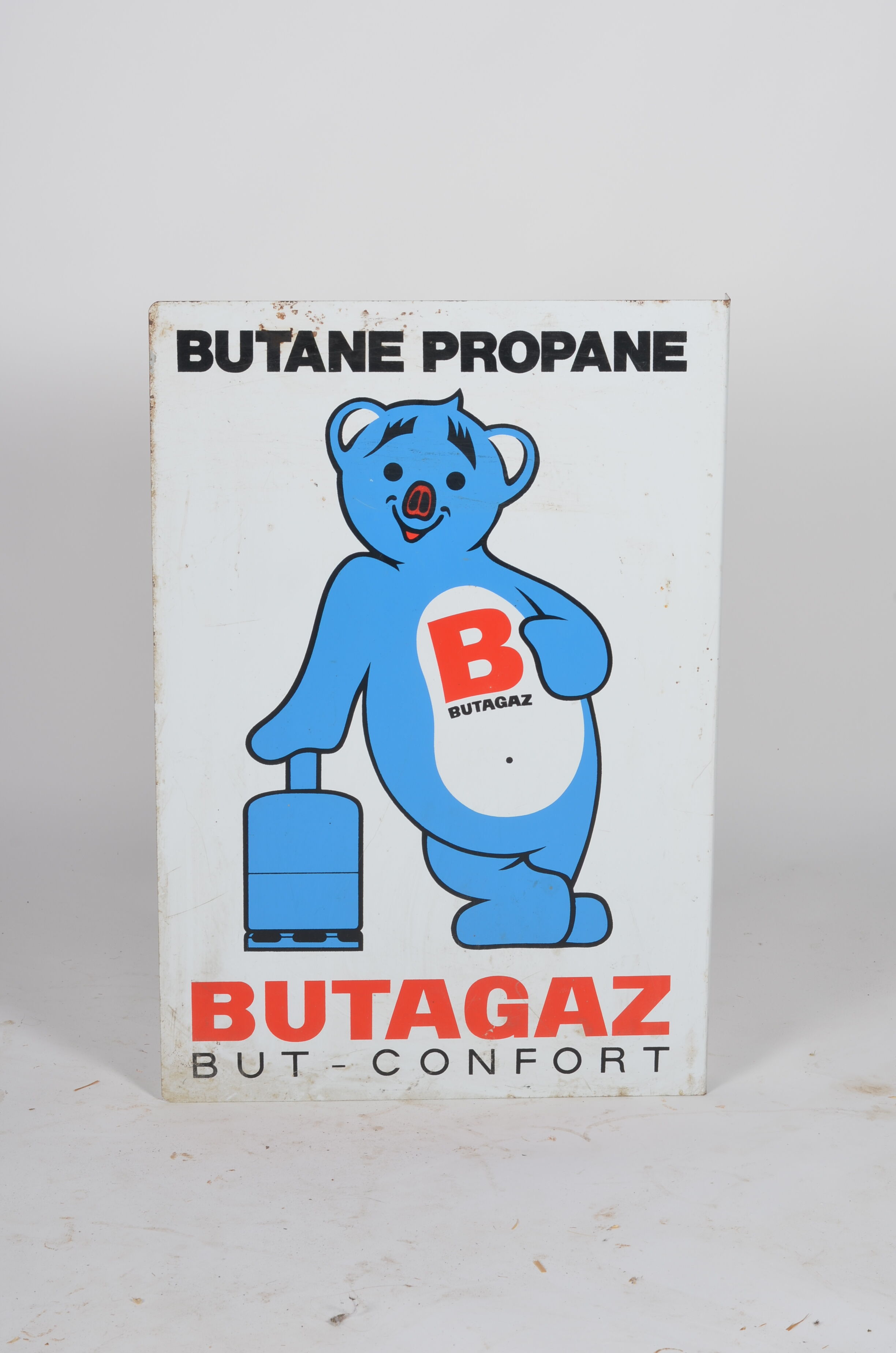 Butagaz enamelled plate