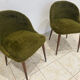 Vintage chairs - Retro chic design - Moss green fur