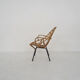 Fauteuil en rotin et en métal Rohe Noordwolde, Pays-Bas des années 1950